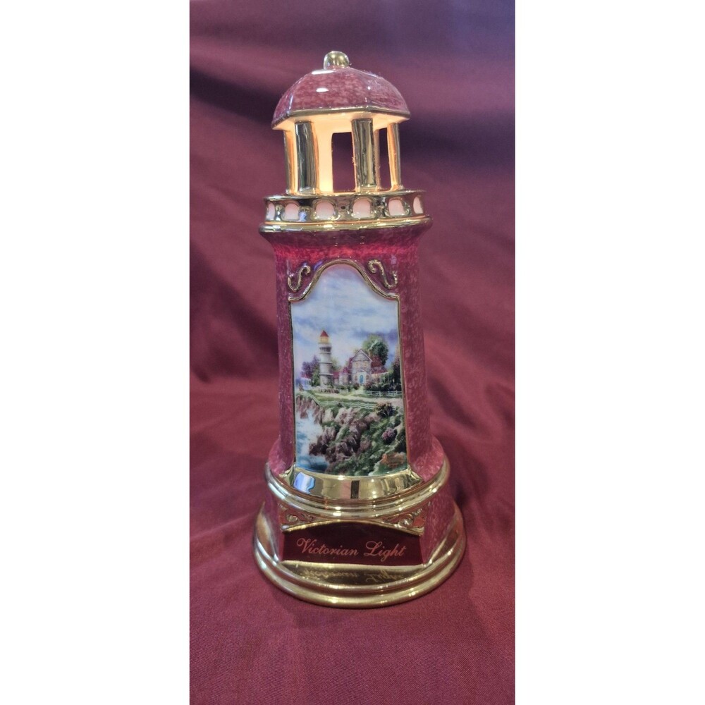 Thomas Kinkade Victorian Light Illuminated Porcelain Lighthouse Sculpture 2004
